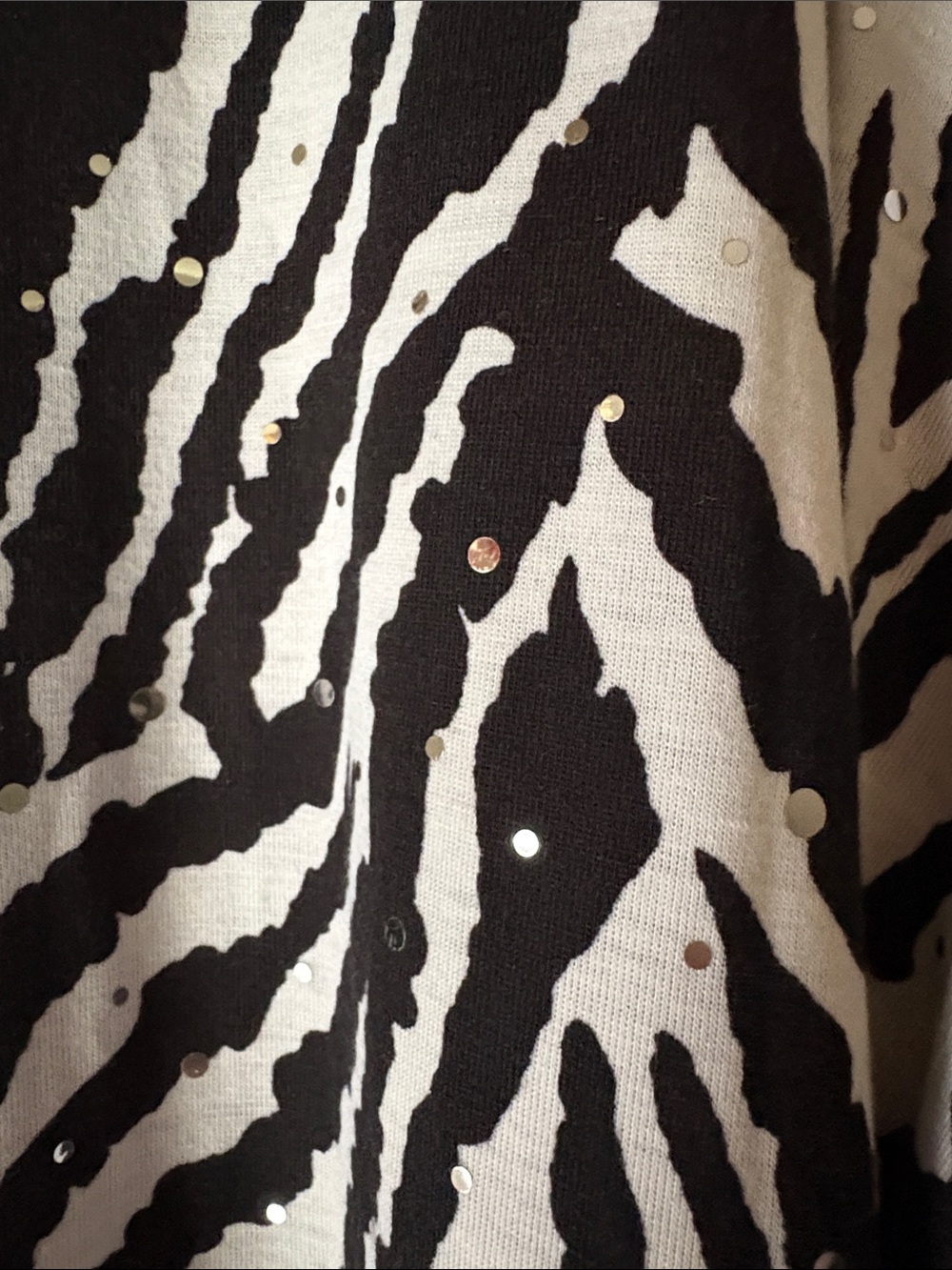 Cathy Daniels Black & White Zebra Stripe Long Sleeve Top - Picture 3 of 5